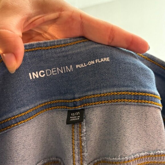 Women's Flare Leg Sailor Denim Jeans High Waist Button‎ Accent Wide Leg - Picture 3 of 10